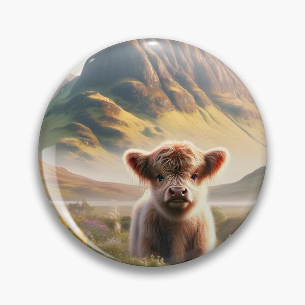 Item preview, A Young Highland Cow Amongst the Wildflowers designed and sold by digiscapeart.