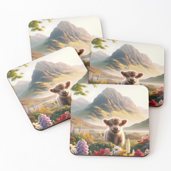 Item preview, A Young Highland Cow Amongst the Wildflowers designed and sold by digiscapeart.