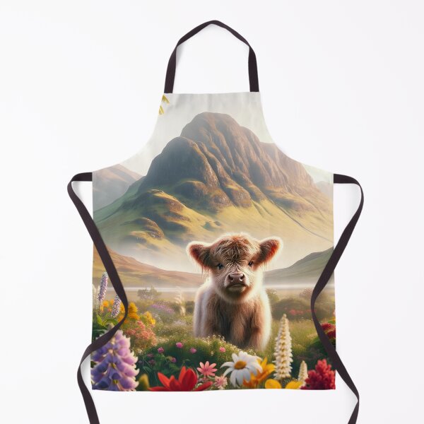 Item preview, A Young Highland Cow Amongst the Wildflowers designed and sold by digiscapeart.