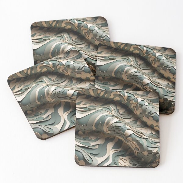 Item preview, Sculptural Camo Elegance Wavy Terrain of Design designed and sold by ArtComixHaven.