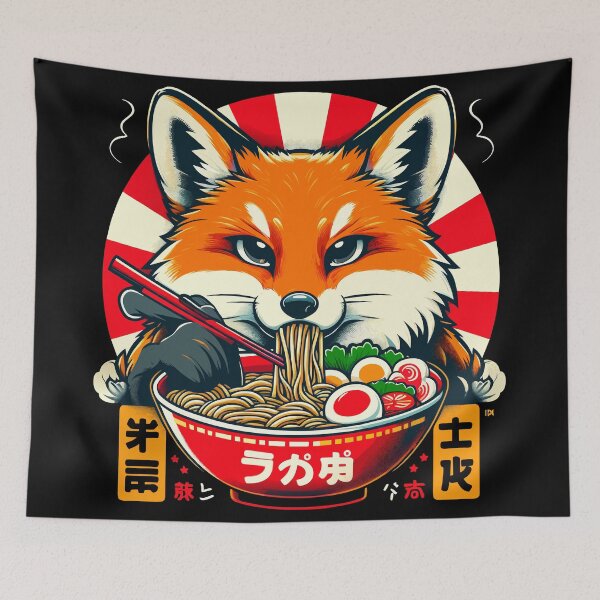 Item preview, Japanese Fox Eat Japanese Ramen designed and sold by Designowner.