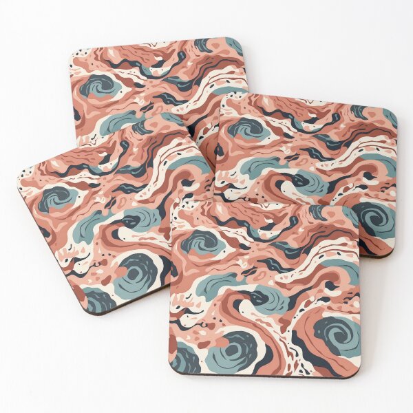 Item preview, Swirling Coral Whirlpools Abstract Oceanic Dance designed and sold by ArtComixHaven.