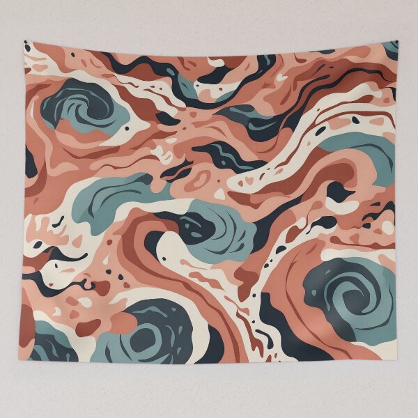Item preview, Swirling Coral Whirlpools Abstract Oceanic Dance designed and sold by ArtComixHaven.