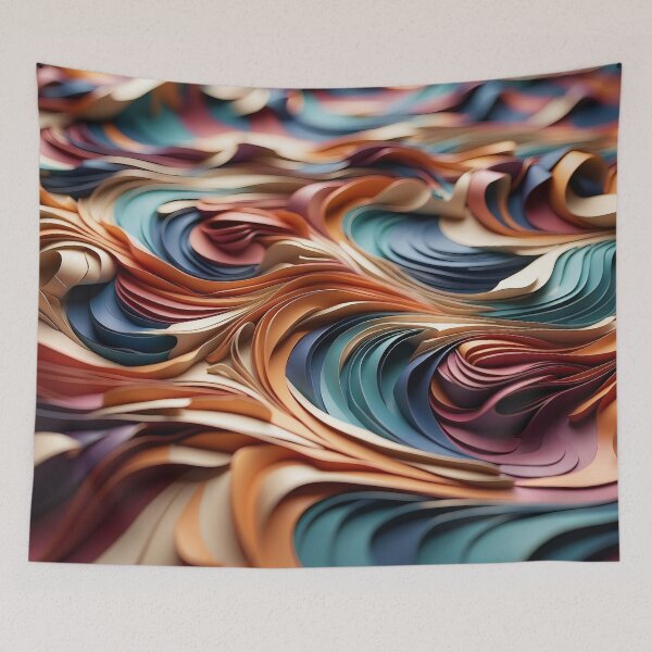 Item preview, Rippling Colourscape A Symphony of Paper Waves designed and sold by ArtComixHaven.