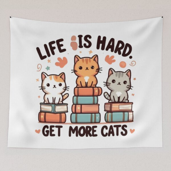 Item preview,  Life is Hard Get More Cats  designed and sold by printmala.