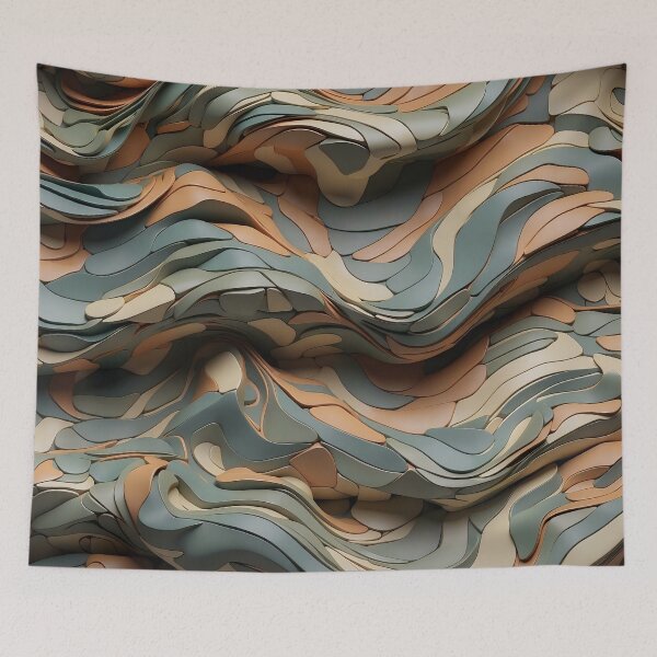 Item preview, Ethereal Paper Flow Abstract Design Waves designed and sold by ArtComixHaven.