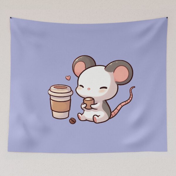 Item preview, Cute Mouse Drinking Coffee designed and sold by Lorefinder.