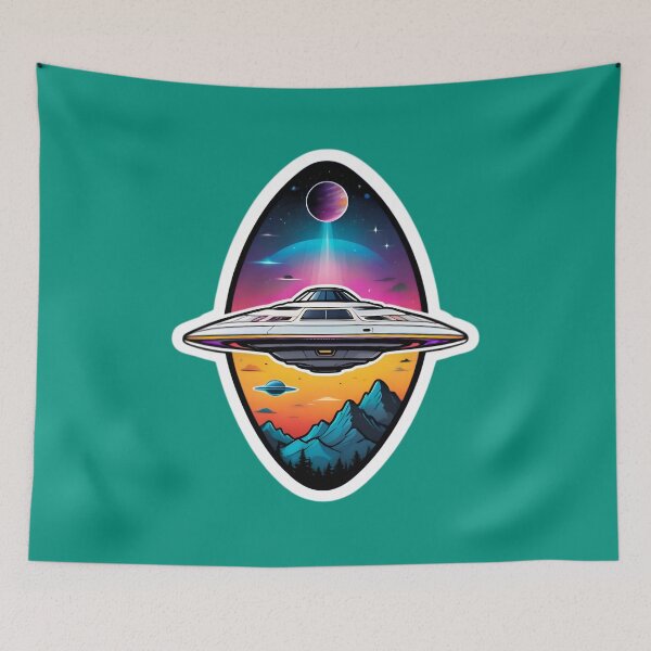 Item preview, UFO Flying Over The Mountains designed and sold by TheArtOfPat.