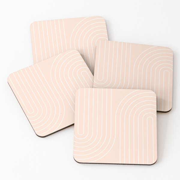 Item preview, Minimal Abstract Retro Double Rainbow - Peach fuzz Pantone designed and sold by Dominiquevari.