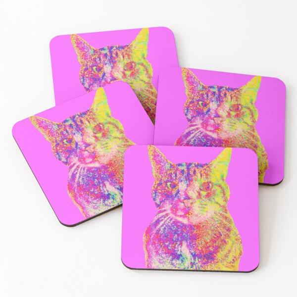 Item preview, Pink Stained Glass Cat designed and sold by DWillsArt.