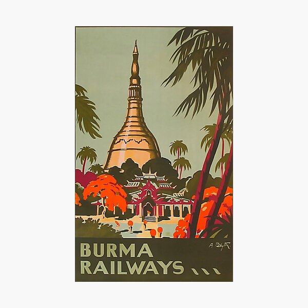 Item preview, Vintage Burma Travel Poster designed and sold by gliyj.