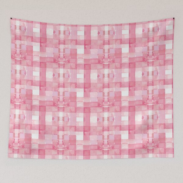 Item preview, Pink Gingham Watercolor Pink designed and sold by thegirlyshoppe.