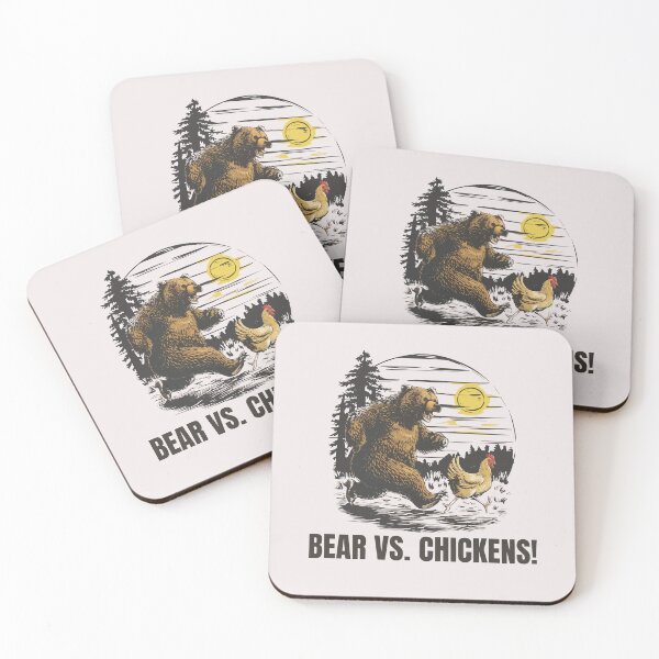 Item preview, Funny t-shirt bear chases chicken-'BEAR VS. CHICKEN!'. designed and sold by Gadget80.