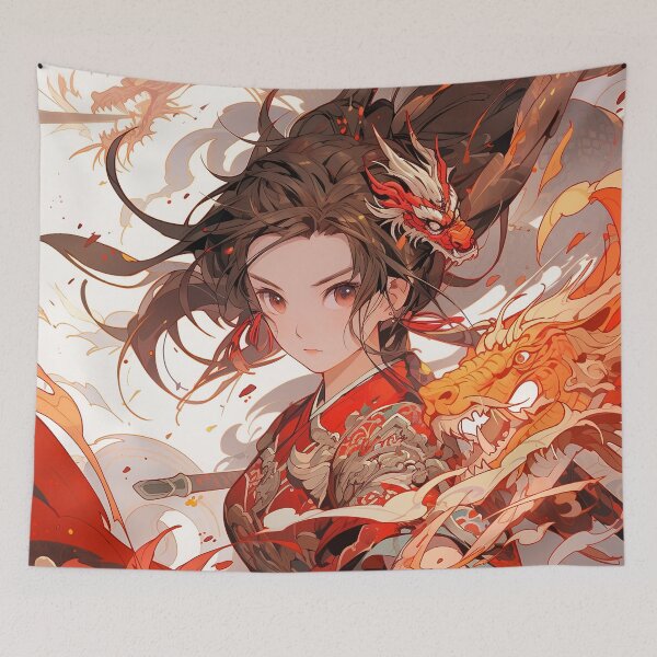 Item preview, Mythical Dragon Warrior Anime Girl designed and sold by bubblegoth.