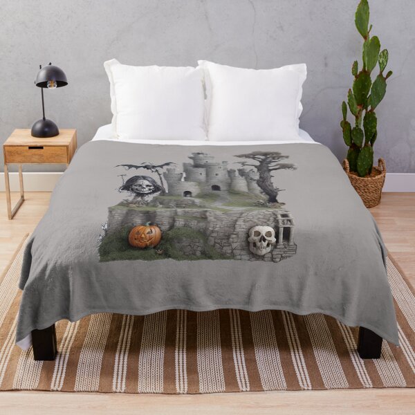 Item preview, ghostly skull trapped in a horror castle halloween horror inspired fashion designed and sold by Carlos Gudino.