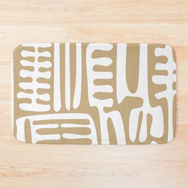 Item preview, Traditional Nordic Folk Floral Pattern in White and Beige designed and sold by Deutschic.