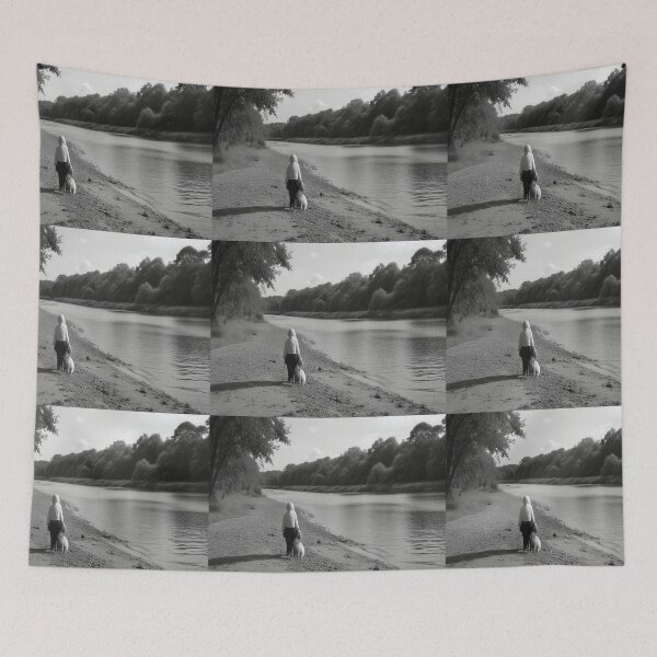 Item preview, Girl walking on the lake, black and white designed and sold by islam gamal.