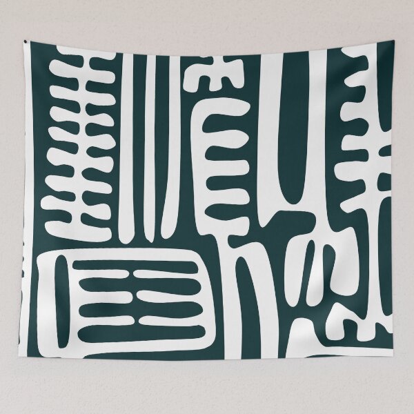 Item preview, Iconic Traditional Nordic Folk Floral Pattern in White and Charcoal designed and sold by Deutschic.