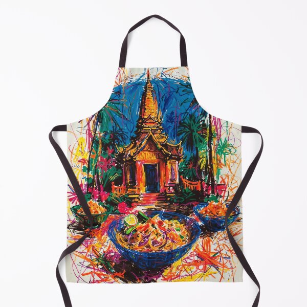 Item preview, Abstract Thai Artwork - Wat Pho & Tom Yum designed and sold by feether-store.