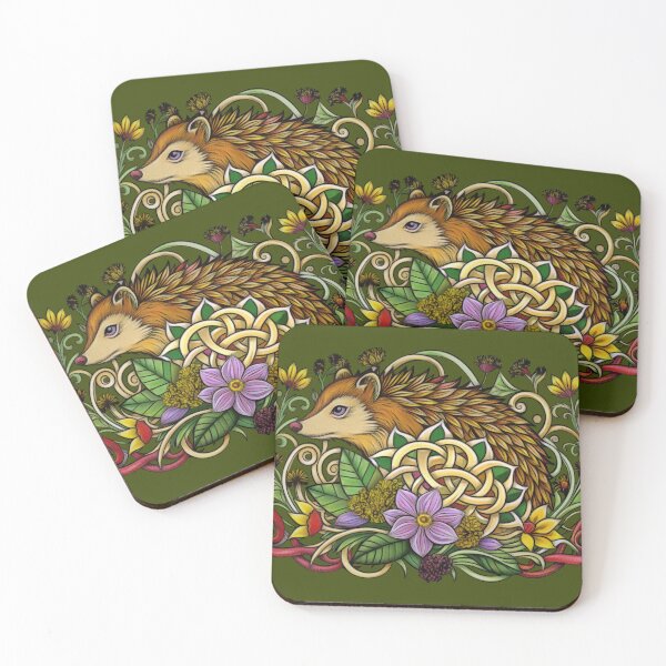 Item preview, Hedgehog and knotwork designed and sold by Mustela erminea.