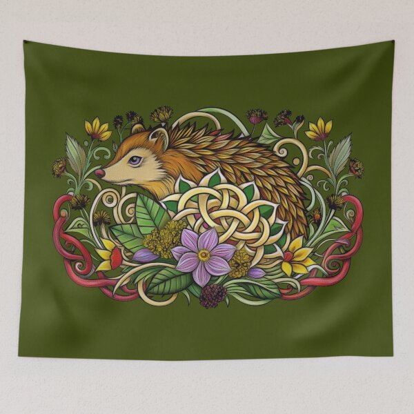 Item preview, Hedgehog and knotwork designed and sold by Mustela erminea.
