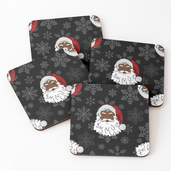 Item preview, christmas black santa claus snowflakes designed and sold by Gossip Rag.
