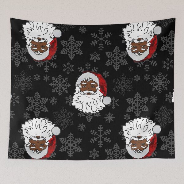 Item preview, christmas black santa claus snowflakes designed and sold by Gossip Rag.