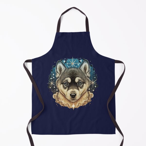 Item preview, Cool Blue and Gold Galaxy Husky dog puppy in the Sky designed and sold by EclipseThreads.