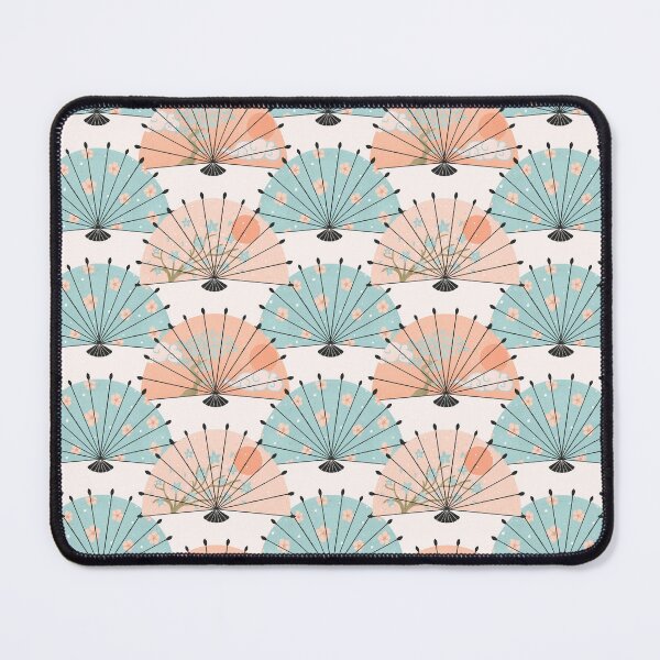 Item preview, Japanese fans - peach fuzz and blue designed and sold by Home Cyn Home.