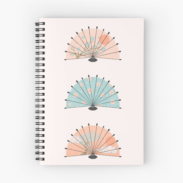 Item preview, Japanese fans - peach fuzz and blue designed and sold by Home Cyn Home.