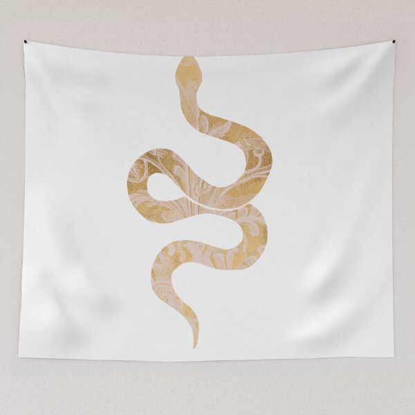 Item preview, Dark Academia Art Golden Snake With Elegant Fern Details in Witchy Aesthetic Art designed and sold by Monica Laipple.