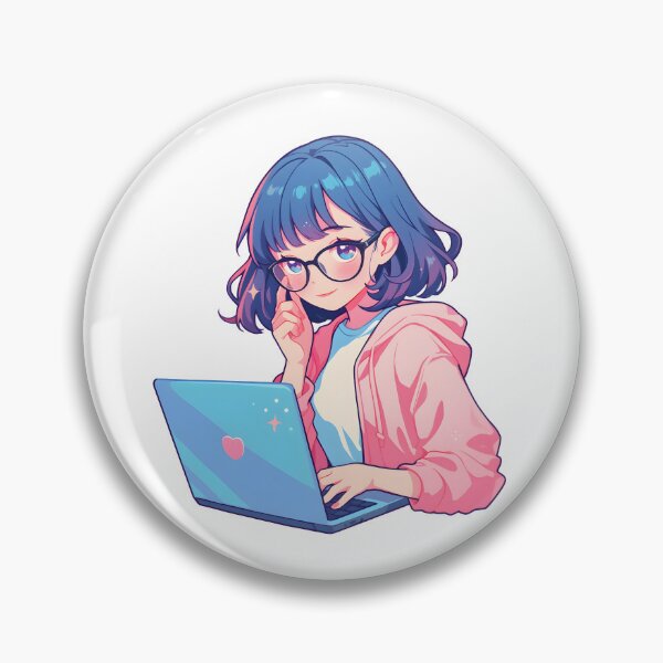 Artikelvorschau, Cartoon-Mädchen mit Laptop entworfen und verkauft von AestheticsArt81.