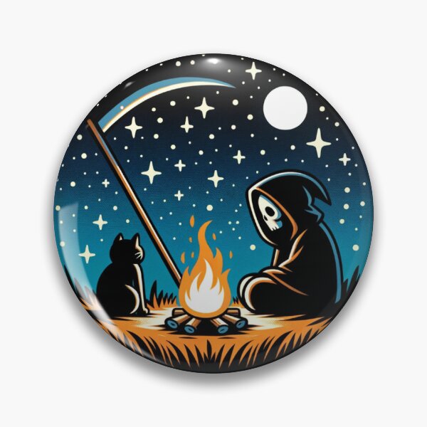 Item preview, Grim and Black Cat around a Campfire designed and sold by PJ.