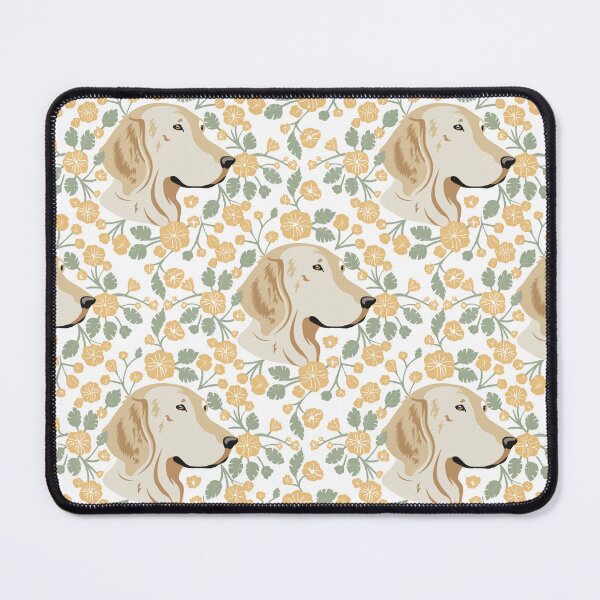 Item preview, Minimalistic Floral yellow and green Golden Retriever Dog Pattern designed and sold by EclipseThreads.