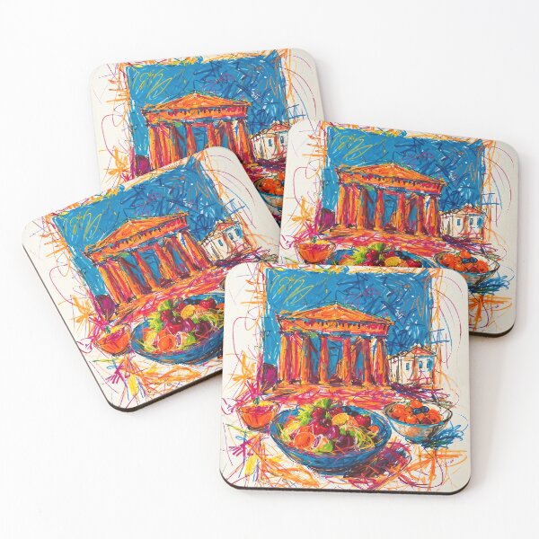 Item preview, Abstract Greek Artwork -  the Parthenon & Meze designed and sold by feether-store.