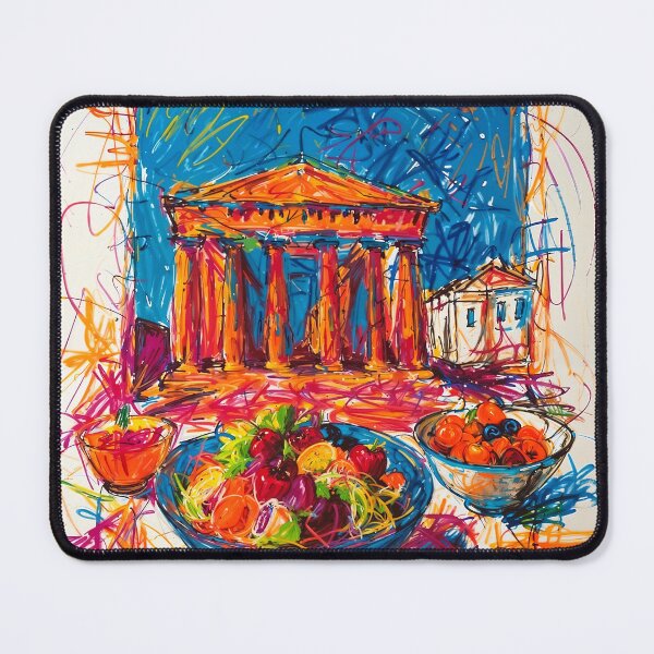 Item preview, Abstract Greek Artwork - the Parthenon & Meze designed and sold by feether-store.