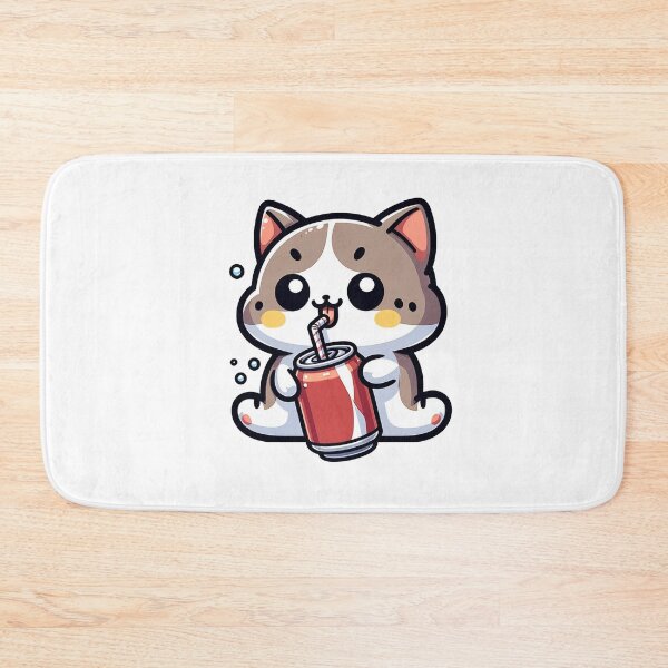 Item preview, cute cat drinking soda designed and sold by FerdiEverywhere.