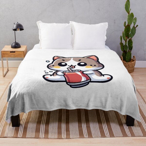 Item preview, cute cat drinking soda designed and sold by FerdiEverywhere.