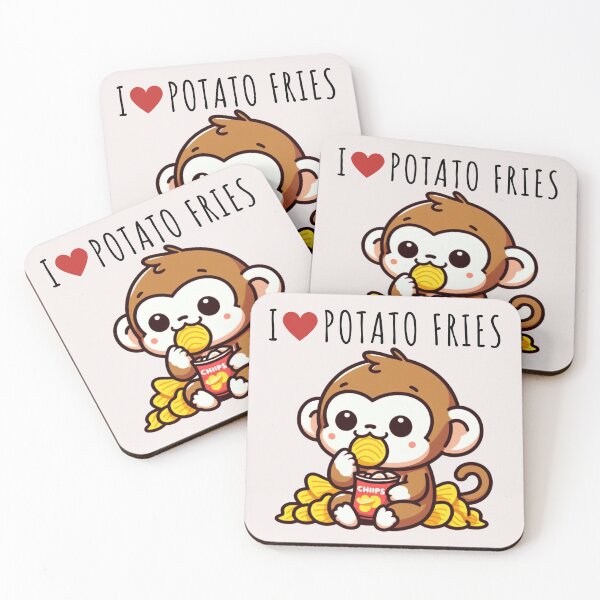 Item preview, Potato Fries Lover Monkey designed and sold by LemuellTrends.