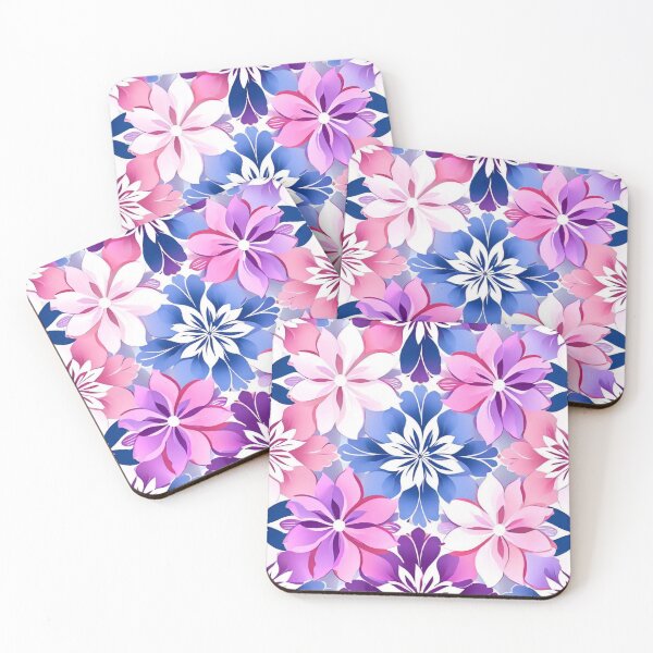 Item preview, Dianthus blue and pink flower pattern designed and sold by JangmiHorang.