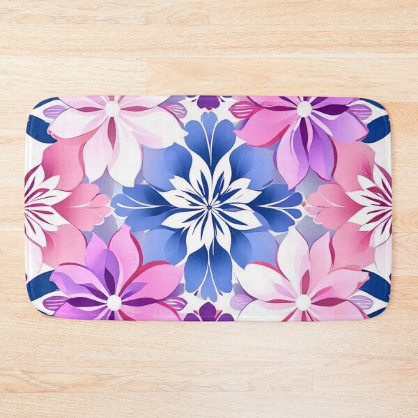 Item preview, Dianthus blue and pink flower pattern designed and sold by JangmiHorang.