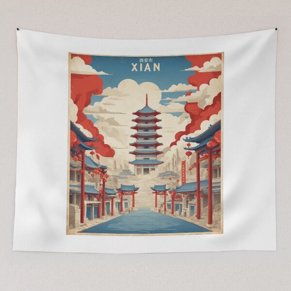 Item preview, Xian China Starry Night Vintage Travel Poster Tourism  designed and sold by TravelersGems.