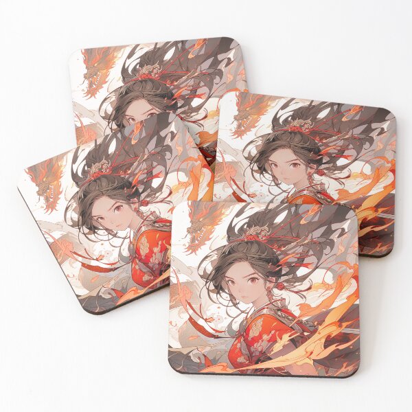 Item preview, Fantasy Fire Red Dragon Anime Girl designed and sold by bubblegoth.