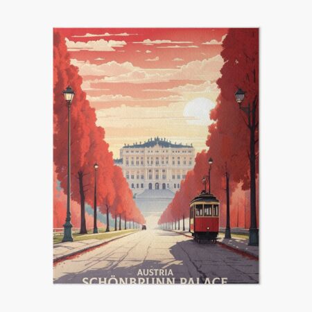 Item preview, Schonbrunn Palace Road Austria Vintage Travel Tourism Poster  designed and sold by TravelersGems.