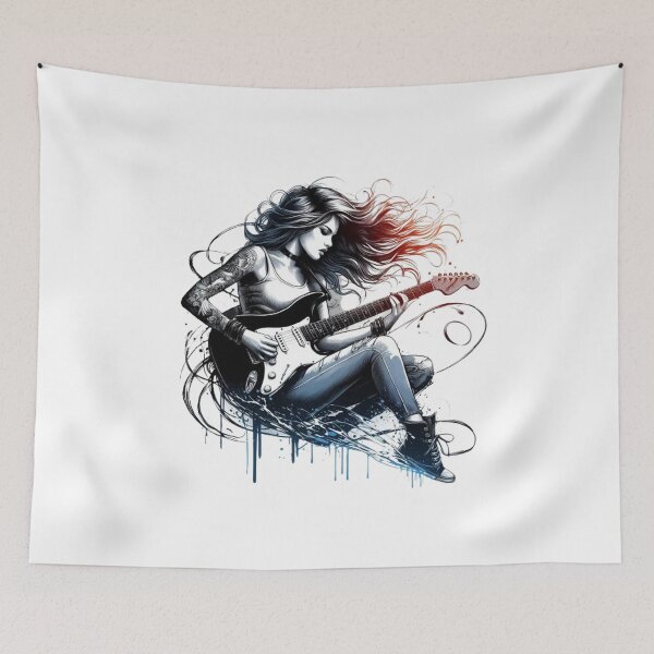 Item preview, “Electric Harmonies: The Guitarist and his Bewitching Riffs” designed and sold by CHRIST5000.