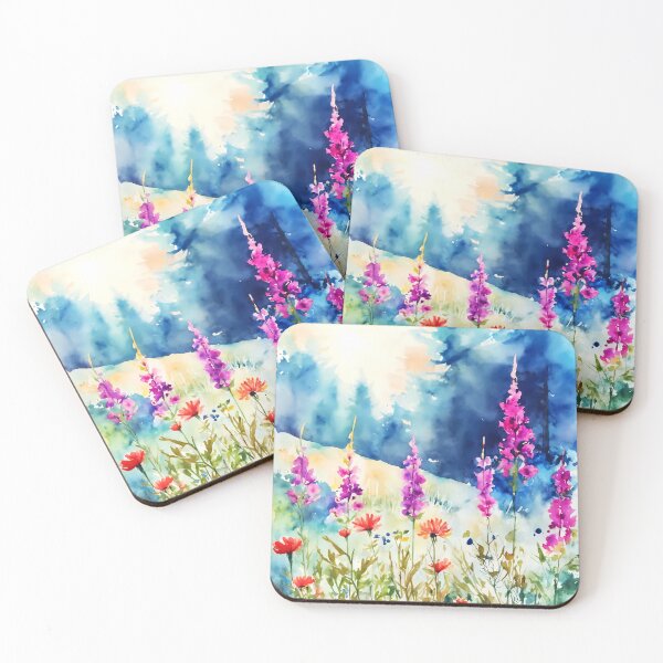 Item preview, delicate field with flowers designed and sold by soulfulpalette.