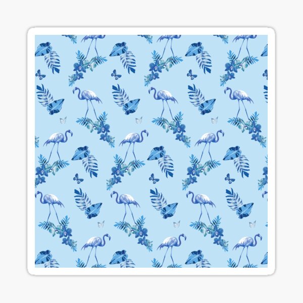 Aqua Flamingo Toille Sticker