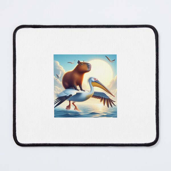 Item preview, Capy and Pelican-Blue Sky1 designed and sold by Capybara Art Lover.