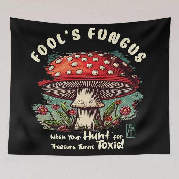 Aperçu de l'œuvre CHAMPIGNONS - Fool's Fungus : Quand votre chasse au trésor devient toxique ! - Cueilleuse de champignons - Champignon créée et vendue par ArtProjectShop.