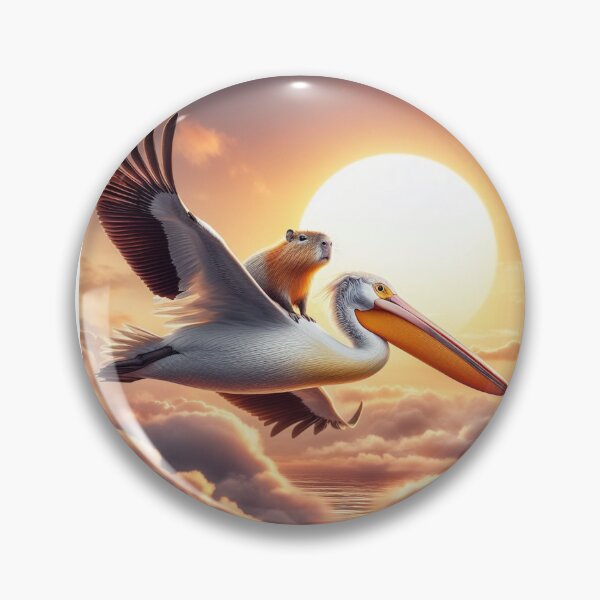 Item preview, Capy and Pelican-Rising Sun2 designed and sold by Capybara Art Lover.